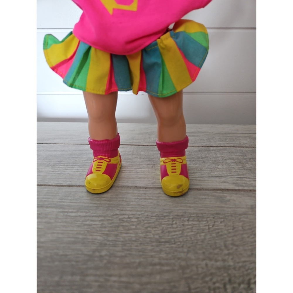Mattel 90s Cheerleader Doll Blonde Hair Pink Shirt Colorful Skirt 14 Inch Toy - Picture 3 of 12